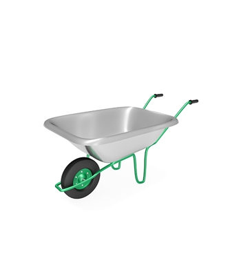 Wheelbarrow with Steel Handles and Flat Free Tire